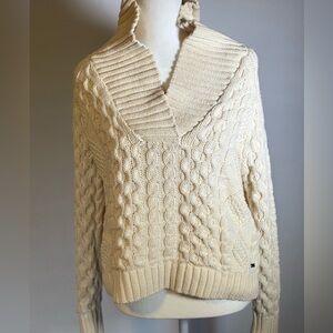 Denim & Company Ralph Lauren Cable Sweater size Large